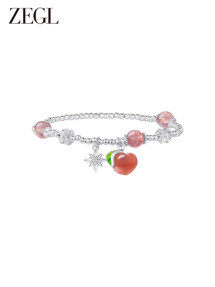 Luxe Pink Crystal Charm with Delicate Gold Accents