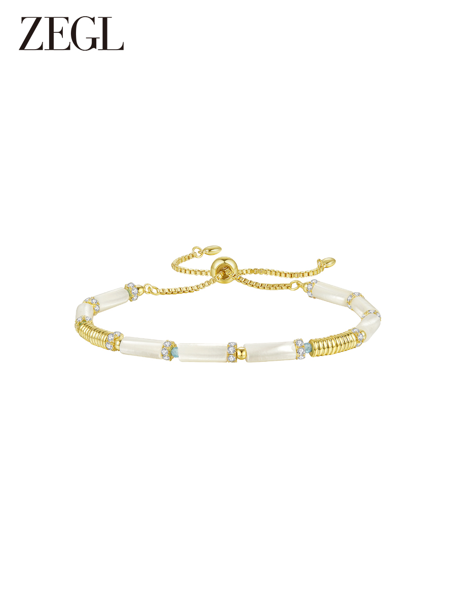 Multi-Pendant Cat's Eye Stone Clasp Chain Bracelet