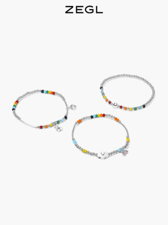Rainbow Beaded Charm Bracelet