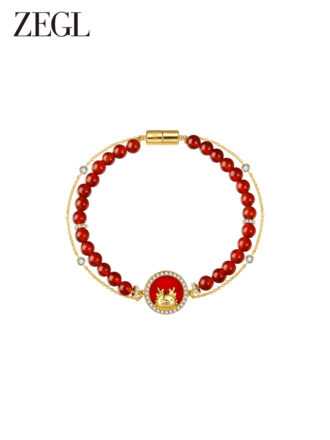 Zodiac Dragon Year Red Agate Fortune Bracelet