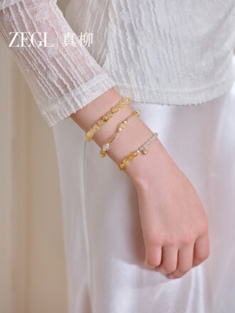 Moonstone Charm Bell Beaded Bracelet