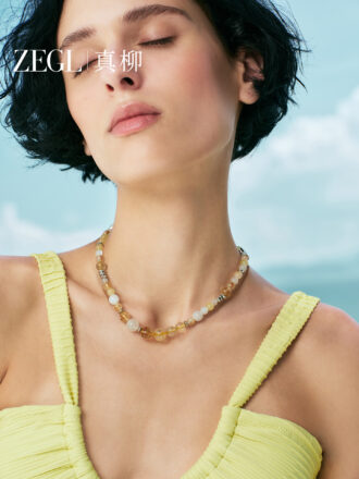 Citrine Tower Crystal & Yellow Quartz Pendant Necklace