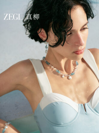 Aquamarine & Clear Quartz Crystal Pendant Necklace