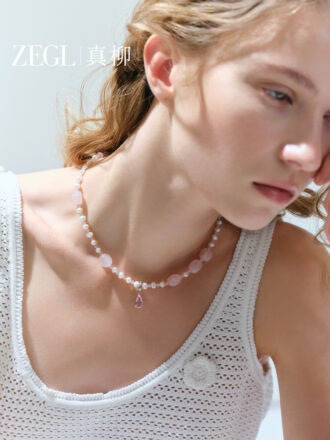 Dewdrop White Crystal Morning Glory Necklace